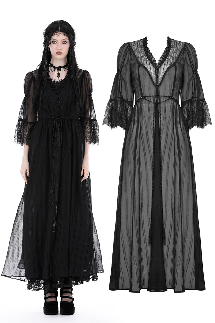 Gothic sexy mesh long overwear JW248