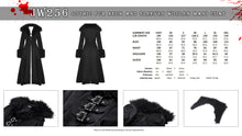 Load image into Gallery viewer, Gothic fur neck and sleeves woolen maxi coat JW256