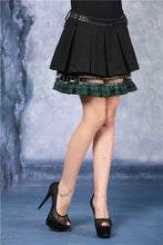 Load image into Gallery viewer, Punk pleated skirt with plaids connected by cycle chain KW039GN - Gothlolibeauty
