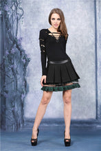 Load image into Gallery viewer, Punk pleated skirt with plaids connected by cycle chain KW039GN - Gothlolibeauty