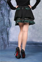 Load image into Gallery viewer, Punk pleated skirt with plaids connected by cycle chain KW039GN - Gothlolibeauty