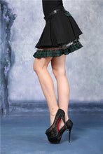 Load image into Gallery viewer, Punk pleated skirt with plaids connected by cycle chain KW039GN - Gothlolibeauty
