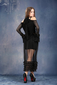 Multi-wear long dark skirt KW056 - Gothlolibeauty