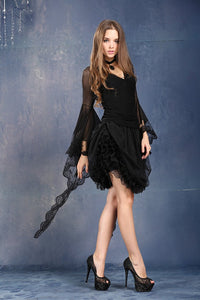 Multi-wear long dark skirt KW056 - Gothlolibeauty