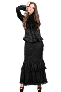 Multi-wear Packet hip long skirt KW061BK - Gothlolibeauty