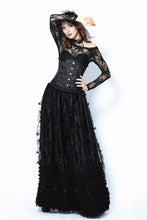Load image into Gallery viewer, Gothic long skirt with budding flowers lace KW093 - Gothlolibeauty