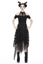 Load image into Gallery viewer, Punk disorderly flower and mesh skirt with irregular hem KW126 - Gothlolibeauty