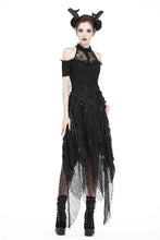 Load image into Gallery viewer, Punk disorderly flower and mesh skirt with irregular hem KW126 - Gothlolibeauty