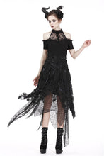 Load image into Gallery viewer, Punk disorderly flower and mesh skirt with irregular hem KW126 - Gothlolibeauty
