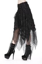 Load image into Gallery viewer, Punk disorderly flower and mesh skirt with irregular hem KW126 - Gothlolibeauty