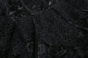 Punk disorderly flower and mesh skirt with irregular hem KW126 - Gothlolibeauty