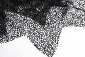 Punk disorderly flower and mesh skirt with irregular hem KW126 - Gothlolibeauty