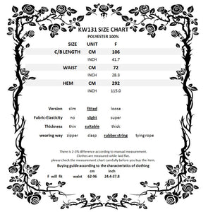 Gothic A-line lacey velvet long skirt KW131