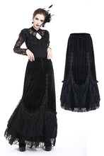 Load image into Gallery viewer, Gothic A-line lacey velvet long skirt KW131 - Gothlolibeauty