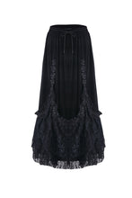 Load image into Gallery viewer, Gothic A-line lacey velvet long skirt KW131