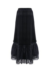 Gothic A-line lacey velvet long skirt KW131