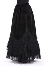 Load image into Gallery viewer, Gothic A-line lacey velvet long skirt KW131 - Gothlolibeauty