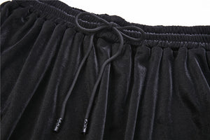 Gothic A-line lacey velvet long skirt KW131