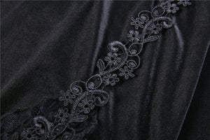 Gothic A-line lacey velvet long skirt KW131