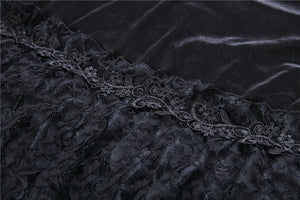 Gothic A-line lacey velvet long skirt KW131