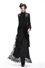 Load image into Gallery viewer, Gothic Black wave velvet lace maxi skirt KW133BK - Gothlolibeauty