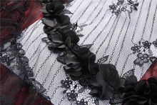 Load image into Gallery viewer, Gothic Black red wave velvet lace maxi skirt KW133RD - Gothlolibeauty
