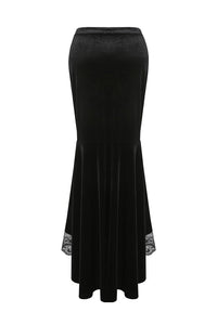 Gorgeous mermaid lacey velvet tight maxi skirt KW134 - Gothlolibeauty