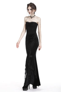 Gorgeous mermaid lacey velvet tight maxi skirt KW134 - Gothlolibeauty
