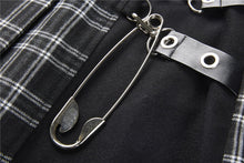 Load image into Gallery viewer, Punk pleated grid irregular hem skirt KW135BK - Gothlolibeauty