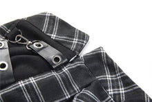 Load image into Gallery viewer, Punk pleated grid irregular hem skirt KW135BK - Gothlolibeauty