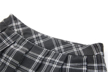 Load image into Gallery viewer, Punk pleated grid irregular hem skirt KW135BK - Gothlolibeauty
