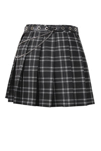 KW136 Pleated grid star mesh chain skirt