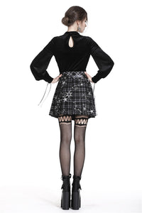 KW136 Pleated grid star mesh chain skirt
