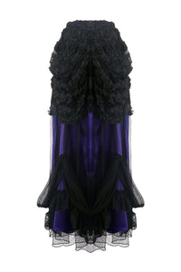 Gothic lace mesh satin long skirt KW139 - Gothlolibeauty