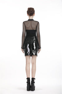 Punk rock shiny PU short skirt KW144 - Gothlolibeauty