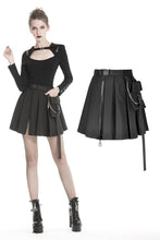 Load image into Gallery viewer, Black casual punk pleated short skirt with bag side KW152 - Gothlolibeauty