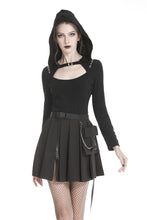 Load image into Gallery viewer, Black casual punk pleated short skirt with bag side KW152 - Gothlolibeauty