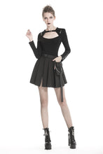 Load image into Gallery viewer, Black casual punk pleated short skirt with bag side KW152 - Gothlolibeauty