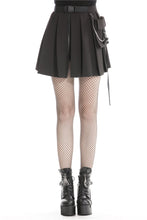 Load image into Gallery viewer, Black casual punk pleated short skirt with bag side KW152 - Gothlolibeauty
