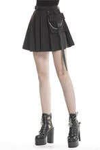 Load image into Gallery viewer, Black casual punk pleated short skirt with bag side KW152 - Gothlolibeauty