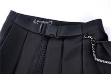 Load image into Gallery viewer, Black casual punk pleated short skirt with bag side KW152 - Gothlolibeauty