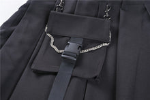 Load image into Gallery viewer, Black casual punk pleated short skirt with bag side KW152 - Gothlolibeauty