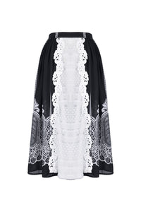 Gothic lolita Black and white skirt  KW153 - Gothlolibeauty