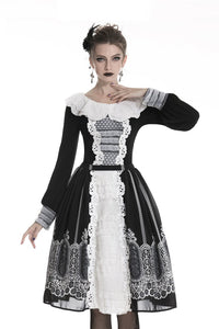 Gothic lolita Black and white skirt  KW153 - Gothlolibeauty