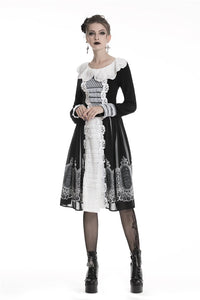 Gothic lolita Black and white skirt  KW153 - Gothlolibeauty