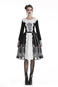 Gothic lolita Black and white skirt  KW153 - Gothlolibeauty