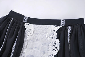 Gothic lolita Black and white skirt  KW153 - Gothlolibeauty