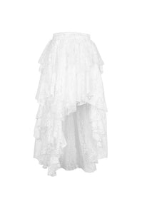 Punk Whiteite irregular lace cocktail skirt KW159 - Gothlolibeauty
