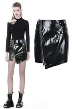 Load image into Gallery viewer, Punk shinning irregular PU short skirt KW160 - Gothlolibeauty