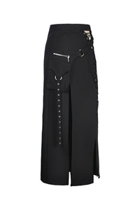 Punk sexy slit irregular long skirt KW161 - Gothlolibeauty